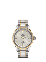 Tudor Style 28 Stainless Steel / Yellow Gold / Fluted / Silver-Diamond / Bracelet (12103-0002)