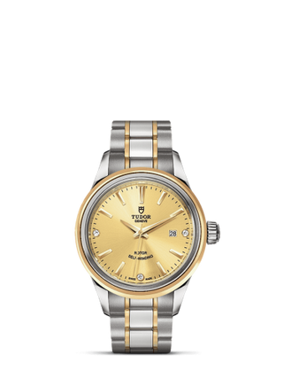 Tudor - 12103-0004  Style 28 Stainless Steel / Yellow Gold / Champagne-Diamond / Bracelet