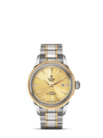 Tudor Style 28 Stainless Steel / Yellow Gold / Silver-Diamond / Strap (12103-0004)