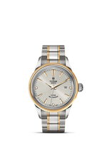 Tudor Style 28 Stainless Steel / Yellow Gold / Black-Diamond / Strap (12103-0005)