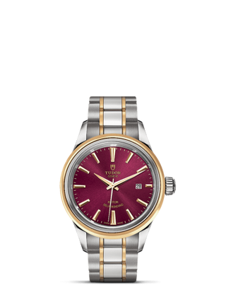 Tudor - 12103-0013  Style 28 Stainless Steel / Yellow Gold / Burgundy / Bracelet