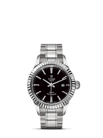 Tudor Style 28 Stainless Steel / Fluted / Silver-Diamond / Strap (12110-0003)