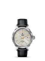 Tudor Style 28 Stainless Steel / Fluted / Silver-Diamond / Strap (12110-0023)