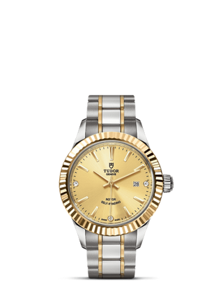 Tudor - 12113-0007  Style 28 Stainless Steel / Yellow Gold / Fluted / Champagne-Diamond / Bracelet