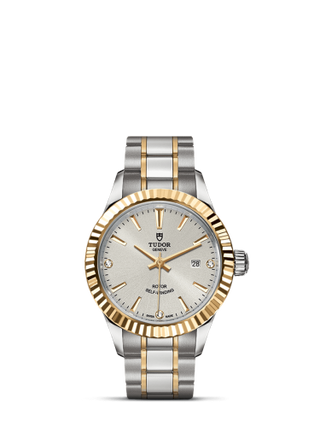 Tudor - 12113-0009  Style 28 Stainless Steel / Yellow Gold / Fluted / Silver-Diamond / Bracelet