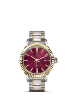 Tudor Style 28 Stainless Steel / Yellow Gold / Fluted / MOP-Diamond / Strap (12113-0013)