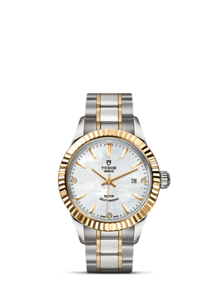 Tudor - 12113-0017  Style 28 Stainless Steel / Yellow Gold / Fluted / MOP-Diamond / Bracelet