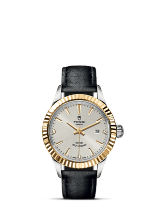 Tudor - 12113-0023  Style 28 Stainless Steel / Yellow Gold / Fluted / Silver-Diamond / Strap