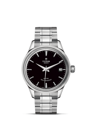 Tudor - 12300-0002  Style 34 Stainless Steel / Black / Bracelet