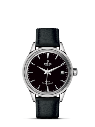 Tudor - 12300-0006  Style 34 Stainless Steel / Black / Strap