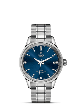 Tudor - 12300-0012  Style 34 Stainless Steel / Blue-Diamond / Bracelet