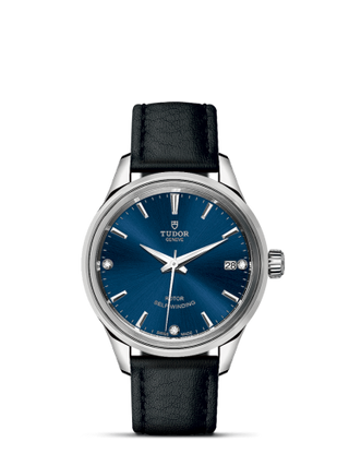 Tudor - 12300-0013  Style 34 Stainless Steel / Blue-Diamond / Strap