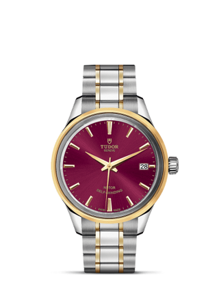 Tudor - 12303-0013  Style 34 Stainless Steel / Yellow Gold / Burgundy / Bracelet