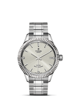 Tudor Style 28 Stainless Steel / Fluted / Silver-Diamond / Bracelet (12310-0007)