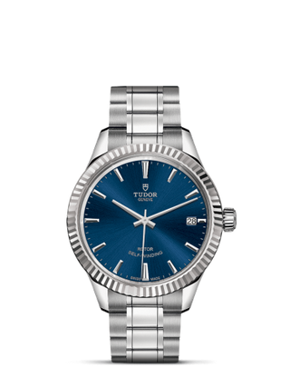 Tudor - 12310-0013  Style 34 Stainless Steel / Fluted / Blue / Bracelet