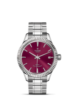 Tudor Style 34 Stainless Steel / Burgundy-Diamond / Bracelet (12310-0015)