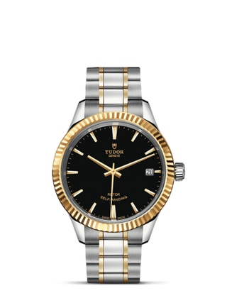 Tudor - 12313-0005  Style 34 Stainless Steel / Yellow Gold / Fluted / Black / Bracelet