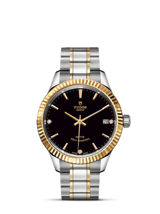 Tudor - 12313-0011  Style 34 Stainless Steel / Yellow Gold / Fluted / Black-Diamond / Bracelet