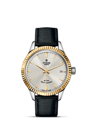 Tudor - 12313-0018  Style 34 Stainless Steel / Yellow Gold / Fluted / Silver / Strap