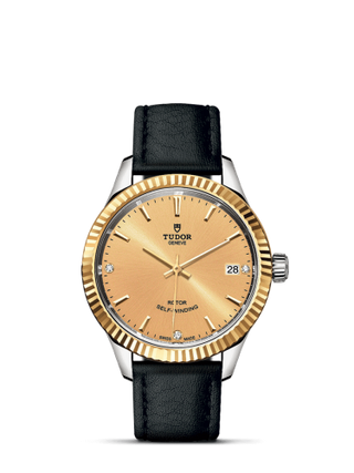 Tudor - 12313-0020  Style 34 Stainless Steel / Yellow Gold / Fluted / Champagne-Diamond / Strap