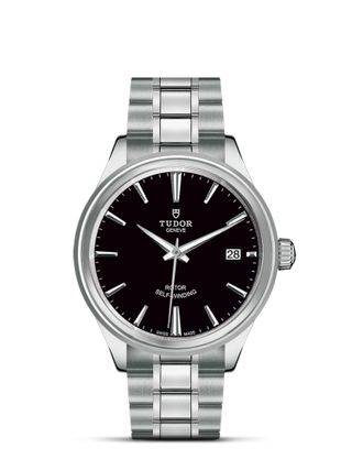 Tudor - 12500-0002  Style 38 Stainless Steel / Black / Bracelet