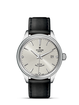 Tudor - 12500-0007  Style 38 Stainless Steel / Silver-Diamond / Strap