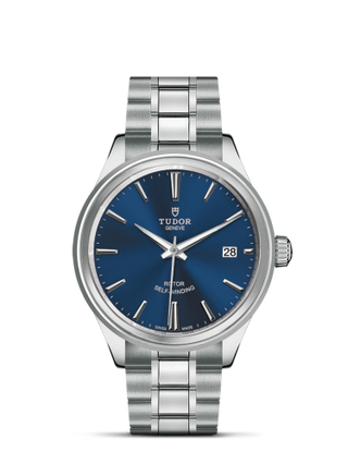 Tudor - 12500-0009  Style 38 Stainless Steel / Blue / Bracelet