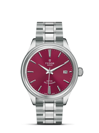 Tudor - 12500-0011  Style 38 Stainless Steel / Burgundy / Bracelet