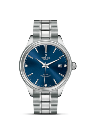 Tudor - 12500-0013  Style 38 Stainless Steel / Blue-Diamond / Bracelet