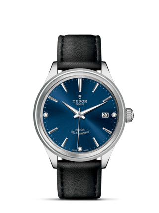 Tudor - 12500-0014  Style 38 Stainless Steel / Blue-Diamond / Strap