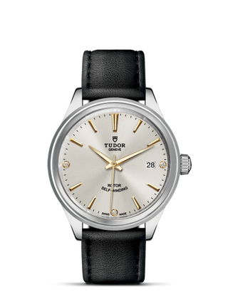 Tudor - 12500-0020  Style 38 Stainless Steel / Silver-Diamond / Strap