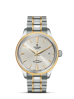 Tudor Style 38 Stainless Steel / Yellow Gold / Fluted / Champagne-Diamond / Strap (12503-0002)