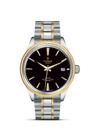 Tudor - 12503-0003  Style 38 Stainless Steel / Yellow Gold / Black / Bracelet