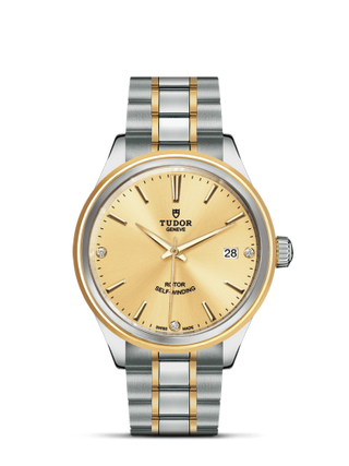 Tudor - 12503-0004  Style 38 Stainless Steel / Yellow Gold / Champagne-Diamond / Bracelet