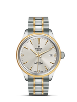 Tudor Style 34 Stainless Steel / Yellow Gold / Burgundy / Strap (12503-0005)