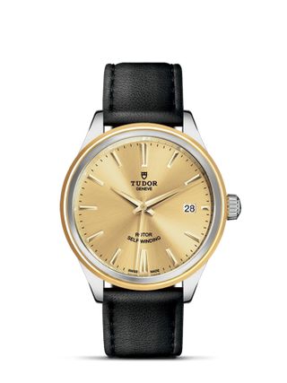 Tudor - 12503-0007  Style 38 Stainless Steel / Yellow Gold / Champagne / Strap