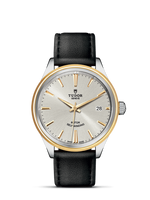 Tudor Style 34 Stainless Steel / Yellow Gold / Silver-Diamond / Strap (12503-0008)