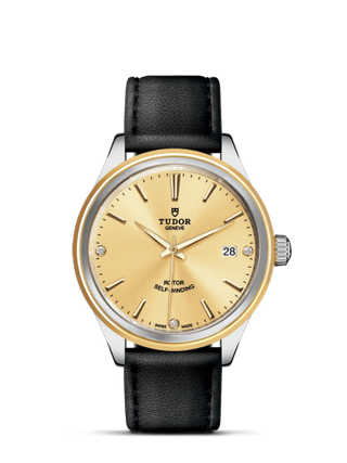 Tudor - 12503-0010  Style 38 Stainless Steel / Yellow Gold / Champagne-Diamond / Strap