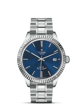 Tudor - 12510-0013  Style 38 Stainless Steel / Fluted / Blue / Bracelet