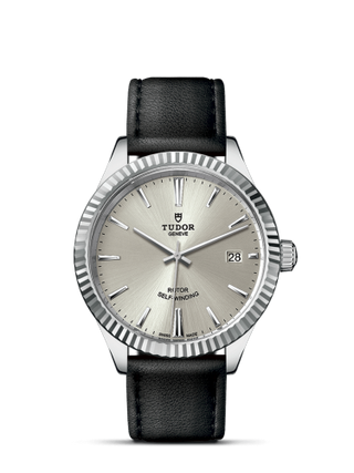 Tudor - 12510-0021  Style 38 Stainless Steel / Fluted / Silver / Strap