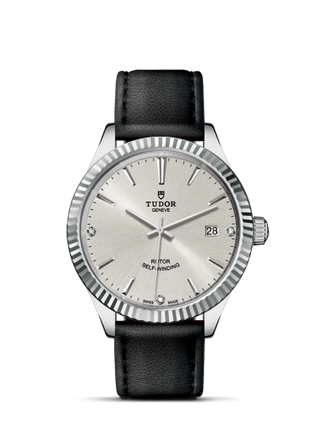 Tudor - 12510-0024  Style 38 Stainless Steel / Fluted / Silver-Diamond / Strap