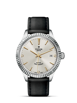 Tudor - 12510-0026  Style 38 Stainless Steel / Fluted / Silver-Diamond / Strap