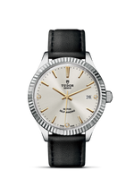 Tudor Style 38 Stainless Steel / Fluted / Silver-Diamond / Strap (12510-0026)