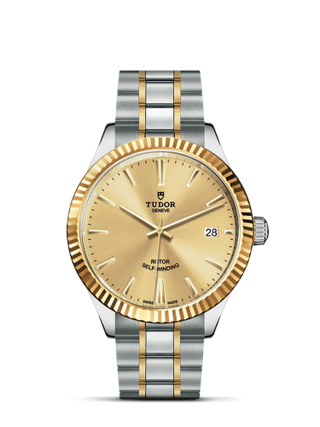 Tudor - 12513-0001  Style 38 Stainless Steel / Yellow Gold / Fluted / Champagne / Bracelet