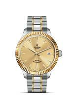 Tudor Style 38 Stainless Steel / Yellow Gold / Fluted / Silver-Diamond / Bracelet (12513-0001)