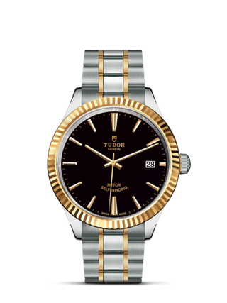 Tudor - 12513-0005  Style 38 Stainless Steel / Yellow Gold / Fluted / Black / Bracelet