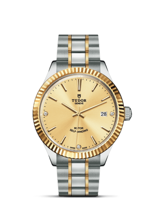 Tudor - 12513-0007  Style 38 Stainless Steel / Yellow Gold / Fluted / Champagne-Diamond / Bracelet