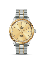 Tudor Style 38 Stainless Steel / Yellow Gold / Fluted / Champagne / Bracelet (12513-0007)