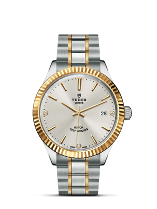 Tudor - 12513-0009  Style 38 Stainless Steel / Yellow Gold / Fluted / Silver-Diamond / Bracelet