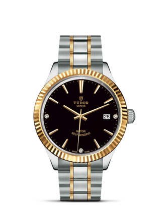 Tudor - 12513-0011  Style 38 Stainless Steel / Yellow Gold / Fluted / Black-Diamond / Bracelet